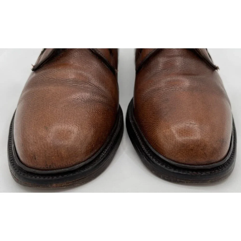 Hanover LB Sheppard Vtg Shoes Derby Pebbled Brown Leather 11 C/R Goodyear Welt